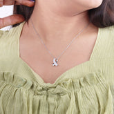 Silver Ribbon Pendant With Chain